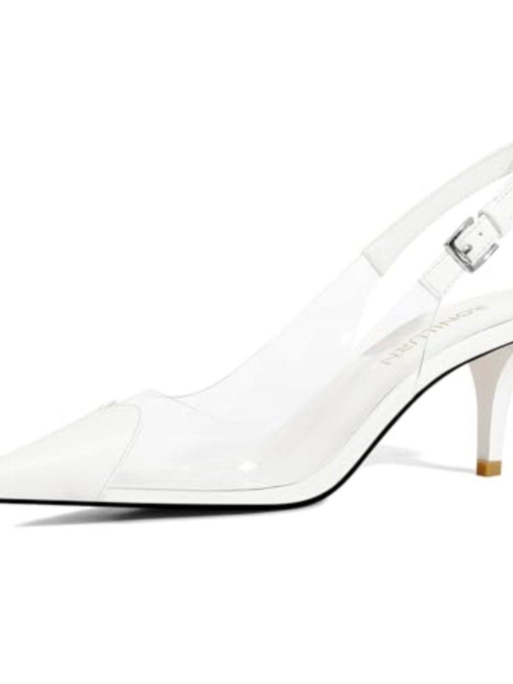 Kitten Heel Slingback Pointed Toe Pumps Faux Leather Dress Shoes